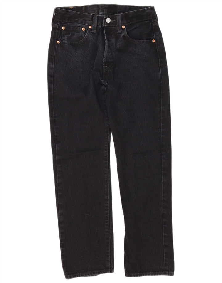 Levi's Herren 501 Straight Jeans W29 L30 Schwarze Baumwolle