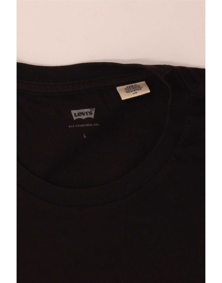 Levi's Herren-T-Shirt mit Grafik, Größe L, aus schwarzer Baumwolle