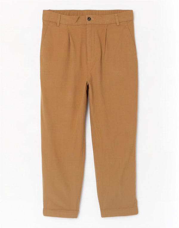 Zara Damen High Waist Tapered Chino Hose XS W24 L21 Beige