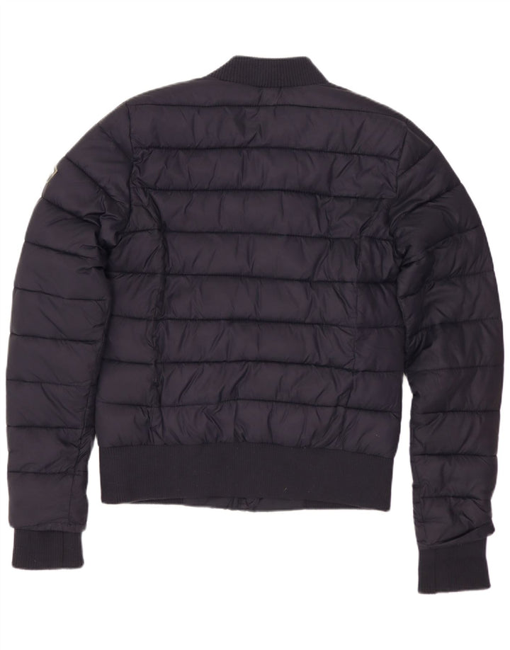 SUPERDRY Damen Wattierte Jacke UK 10 Small Marineblau Polyester