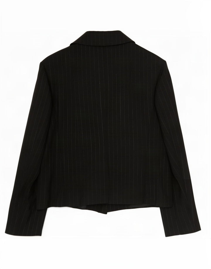 Marks & Spencer Damen-Blazer mit 1 Knopf, Gr. 12, mittelschwarz gestreift