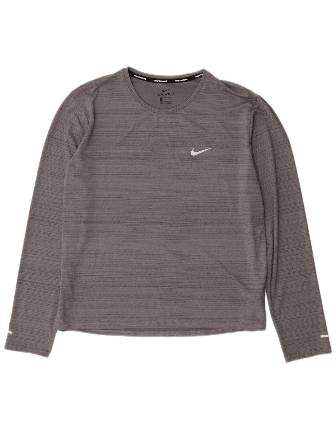 Nike Herren-Dri-Fit-Oberteil, langärmelig, groß, grau geflecktes Polyester