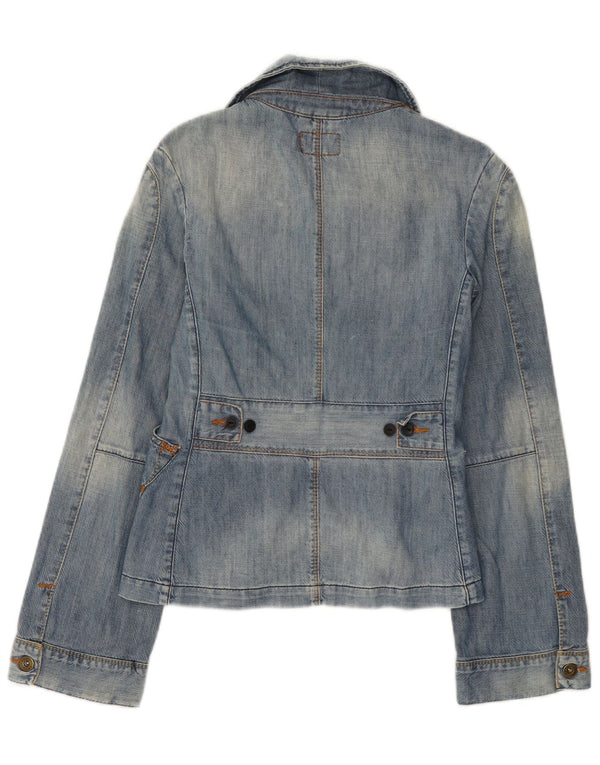 Lee Damen 3-Knopf-Denim-Blazer-Jacke, UK 10, kleine blaue Baumwolle