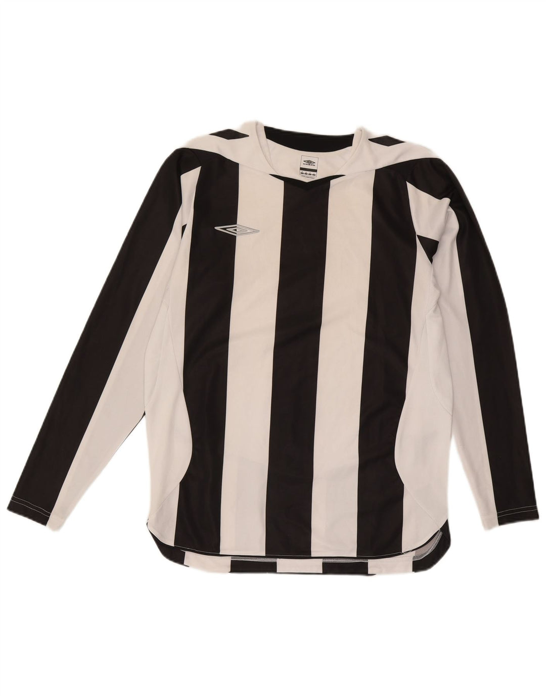 Umbro Herren-Oberteil, langärmelig, mittelweiß, gestreift, Polyester