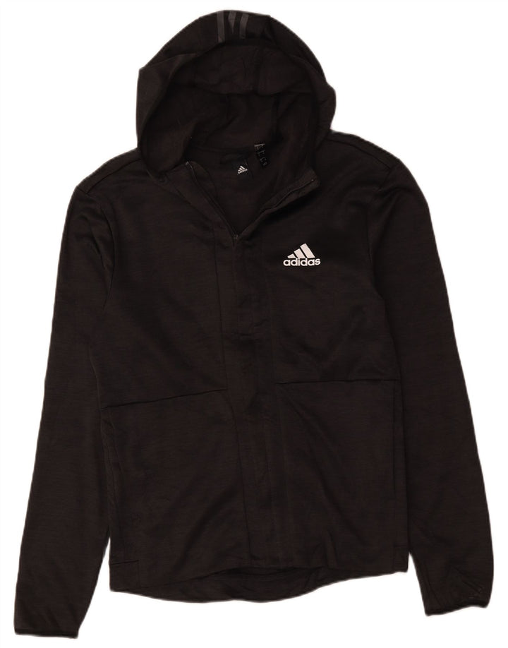 Adidas Herren-Trainingsanzug mit Kapuze, Jacke, Größe S, grau, Polyester