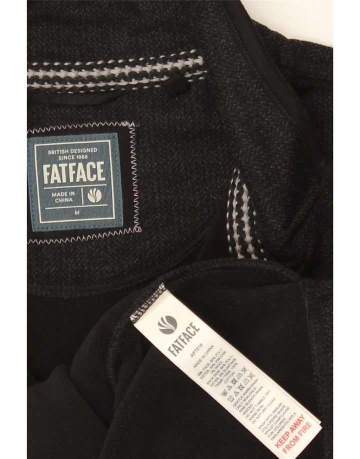 Fat Face Herren-Fleecepullover mit Reißverschluss am Hals, mittelgraues Polyester
