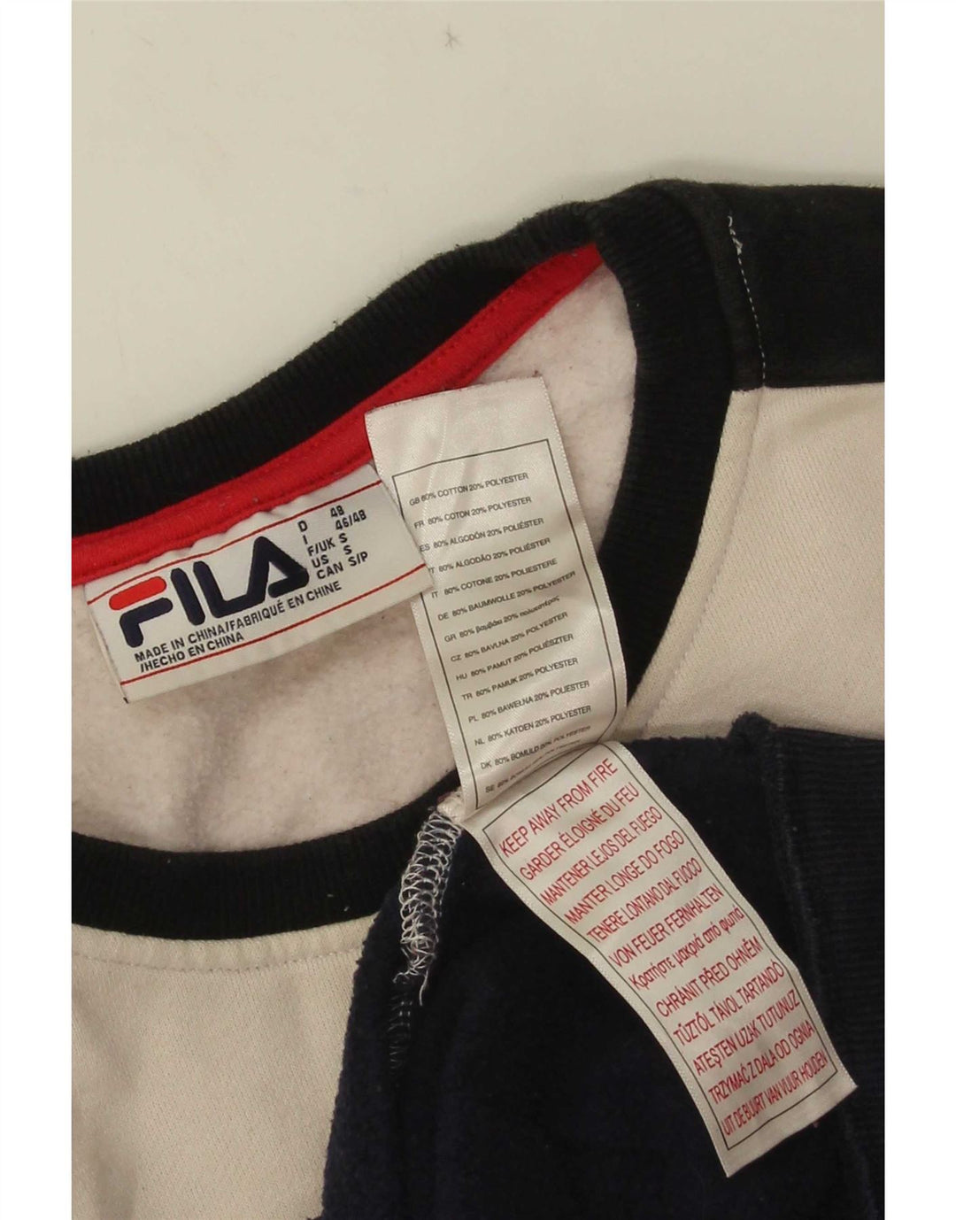 Fila Herren-Sweatshirt mit Grafik, klein, mehrfarbig, Colourblock-Baumwolle