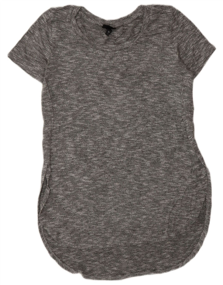 MOSSIMO Damen T-Shirt-Kleid UK 14 Mittelgrau meliertes Viskose