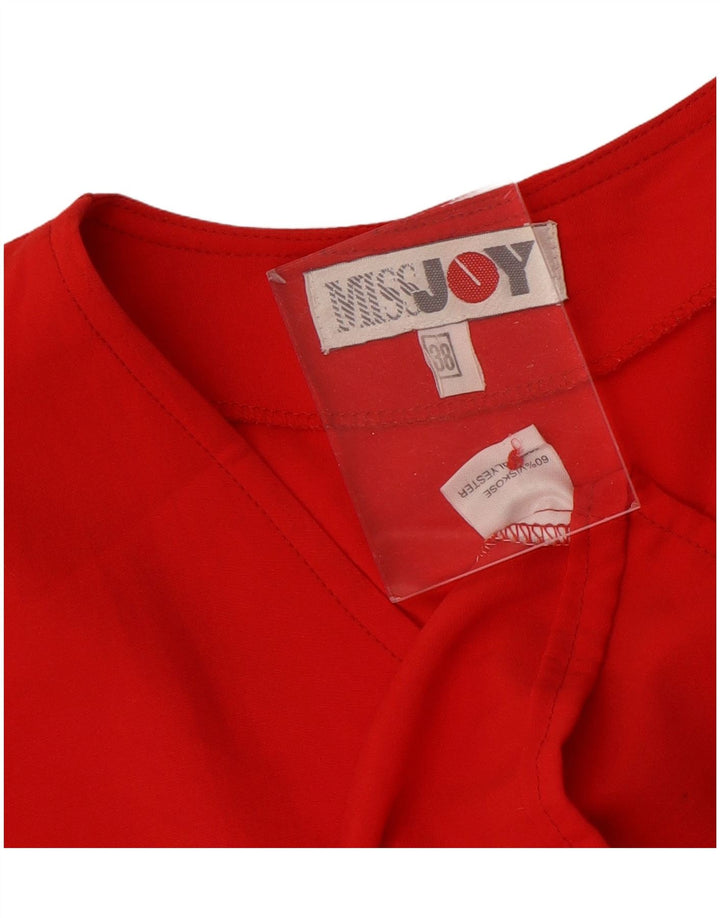 Miss Joy Damen Kurzarm-Hemdbluse EU 38 Mittelrote Viskose