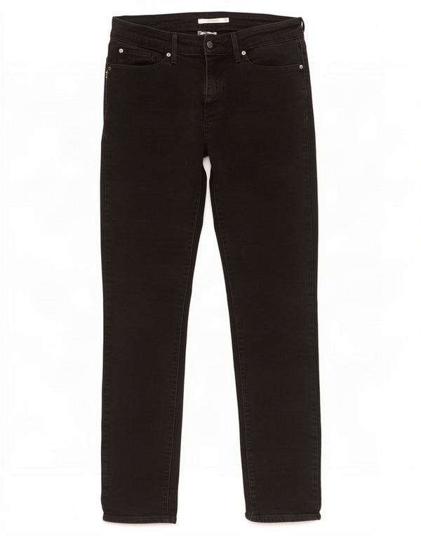 Levi's Damen 712 Slim Jeans W31 L30 Schwarze Baumwolle