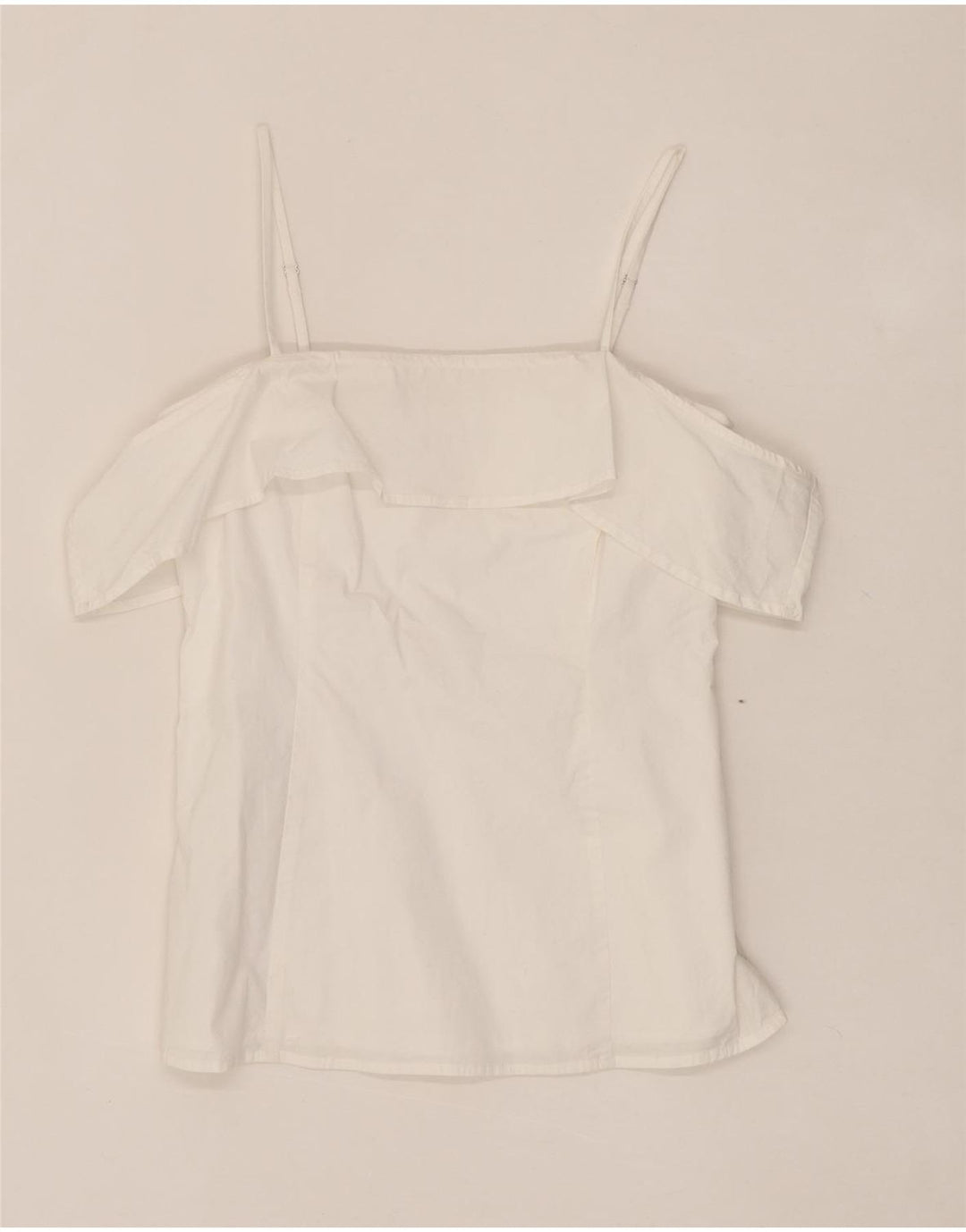 MICHAEL KORS Womens Off Shoulder Crop Top US 8 Medium White Cotton Vintage Michael Kors and Second-Hand Michael Kors from Messina Hembry 
