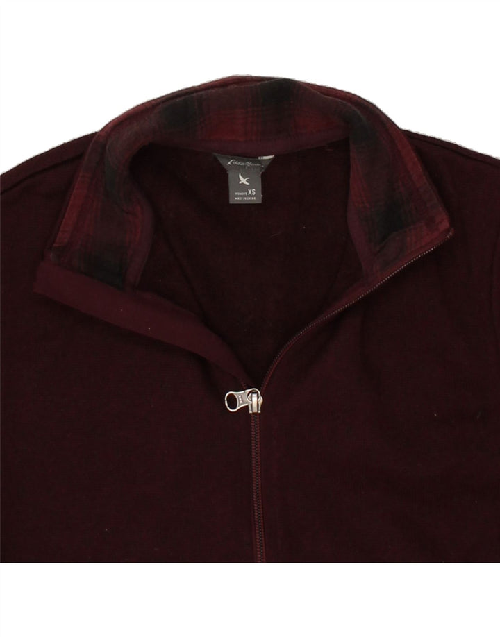 EDDIE BAUER Womens Tracksuit Top Jacket UK 6 XS Burgundy Polyester Vintage Eddie Bauer and Second-Hand Eddie Bauer from Messina Hembry 