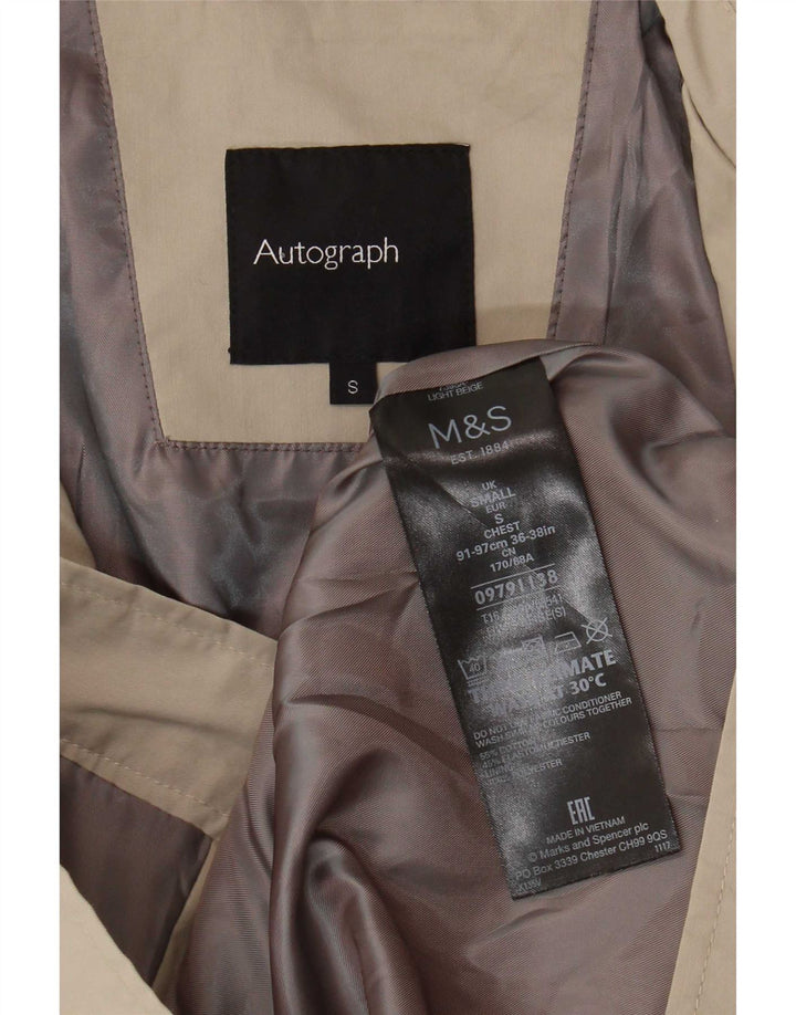Marks & Spencer Herren Autograph Bomberjacke UK 36 Small Beige Baumwolle
