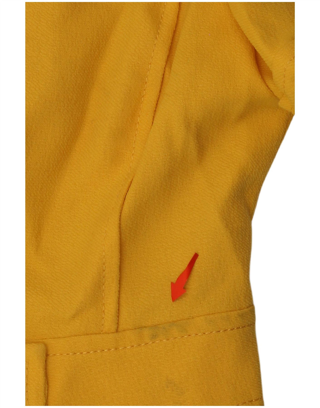 VINTAGE Damen Kurzärmelige 4-Knopf-Blazerjacke UK 14 Mittelgelb