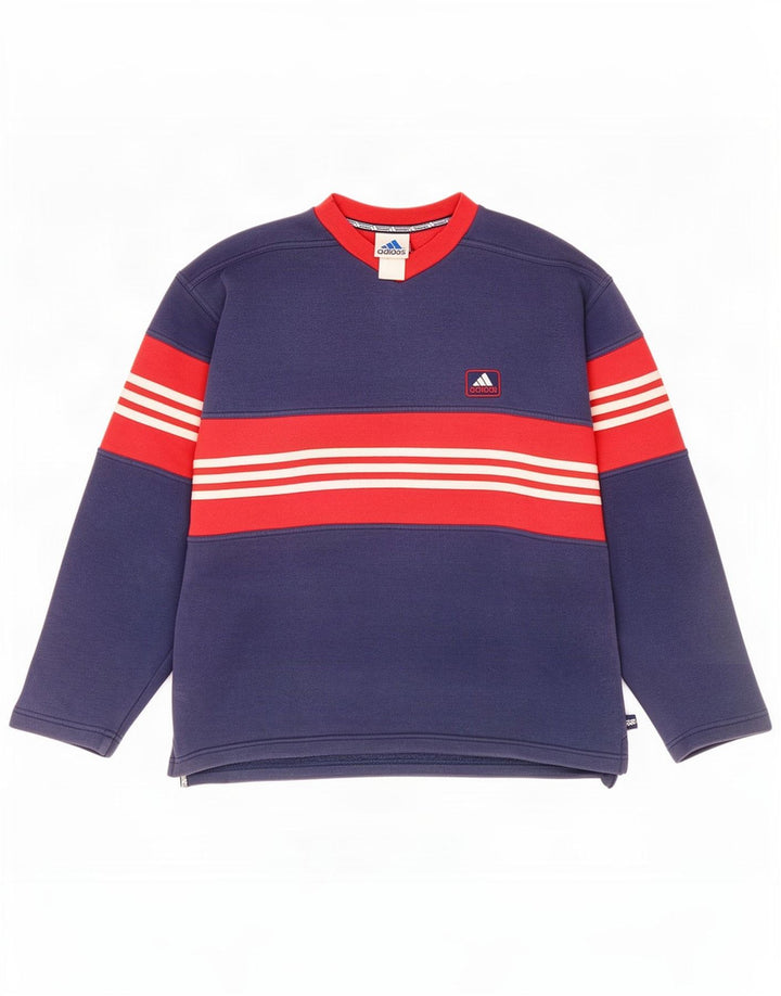 Adidas Herren-Sweatshirt-Pullover, mittelgroß, Marineblau, Farbblock