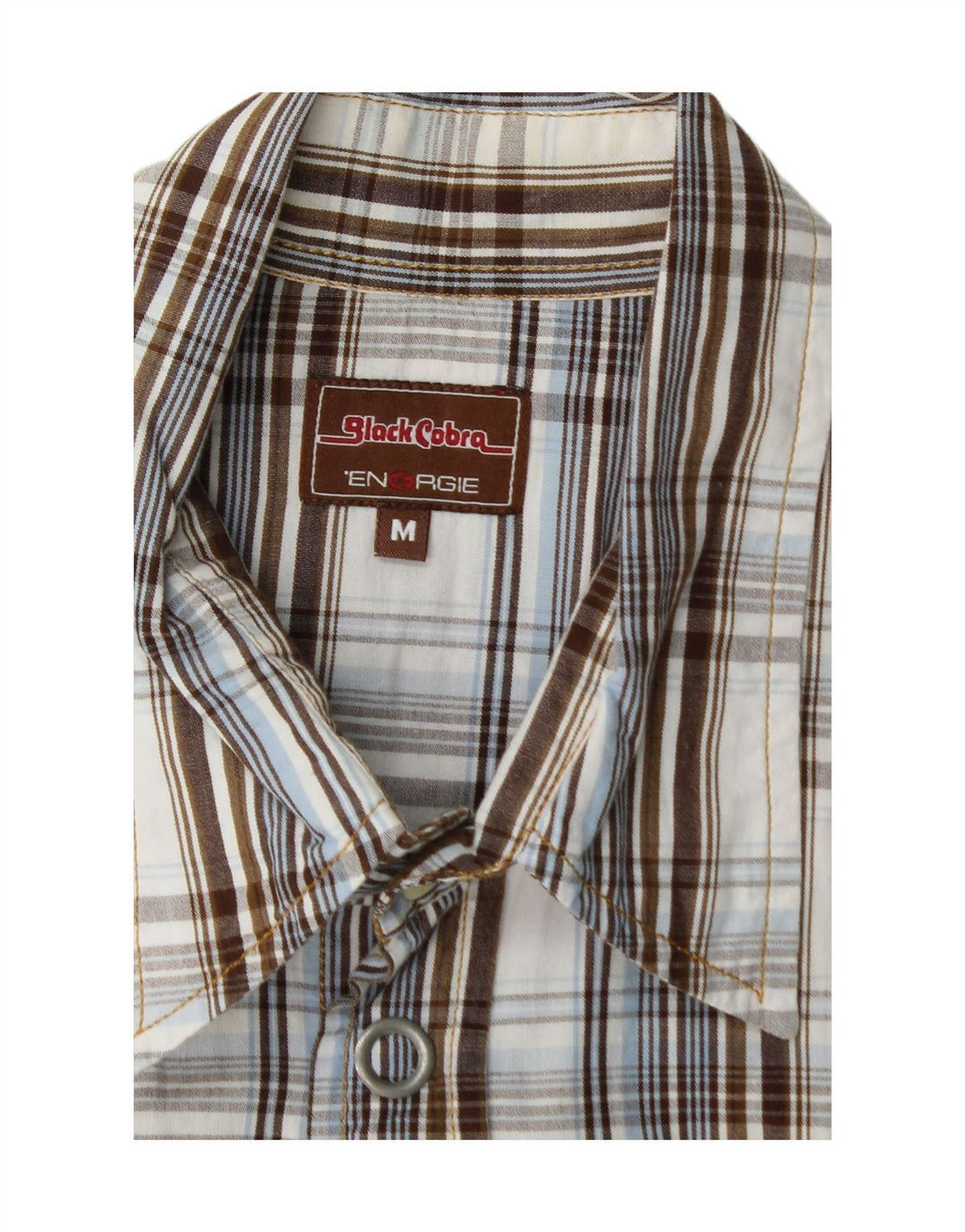 ENERGIE Mens Short Sleeve Shirt Medium Blue Check