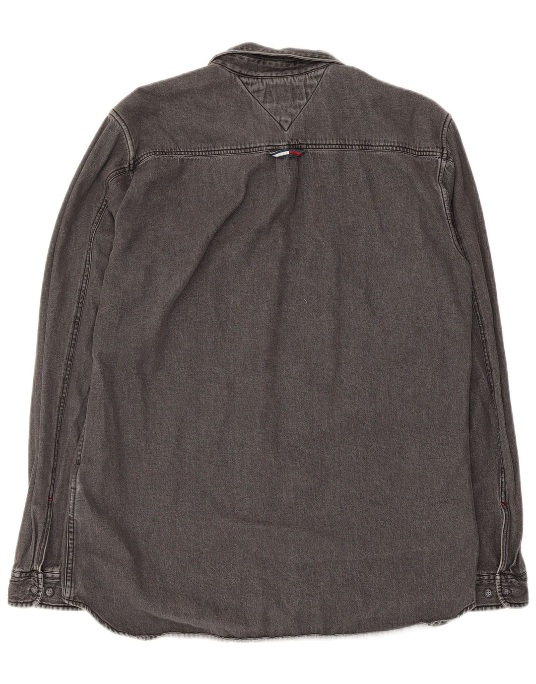 Tommy Hilfiger Herren-Jeanshemd mit normaler Passform, große graue Baumwolle