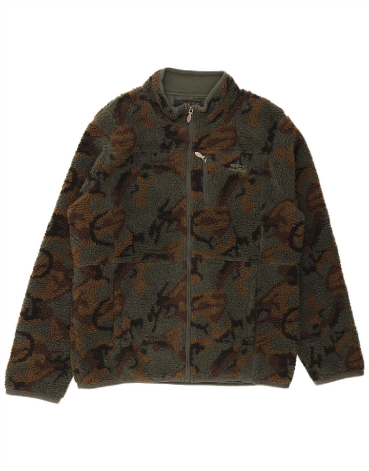 Weird Fish Herren Fleecejacke UK 40 Large Khaki Camouflage Polyester