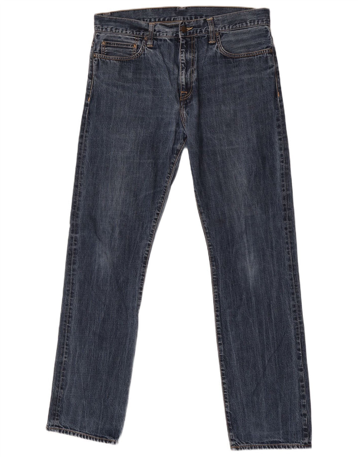 Carhartt Herren Straight Jeans W34 L34 Blaue Baumwolle