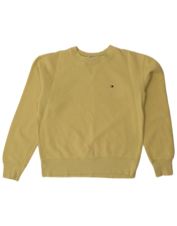 Tommy Hilfiger Damen Sweatshirt-Pullover UK 14 Mittelgrün