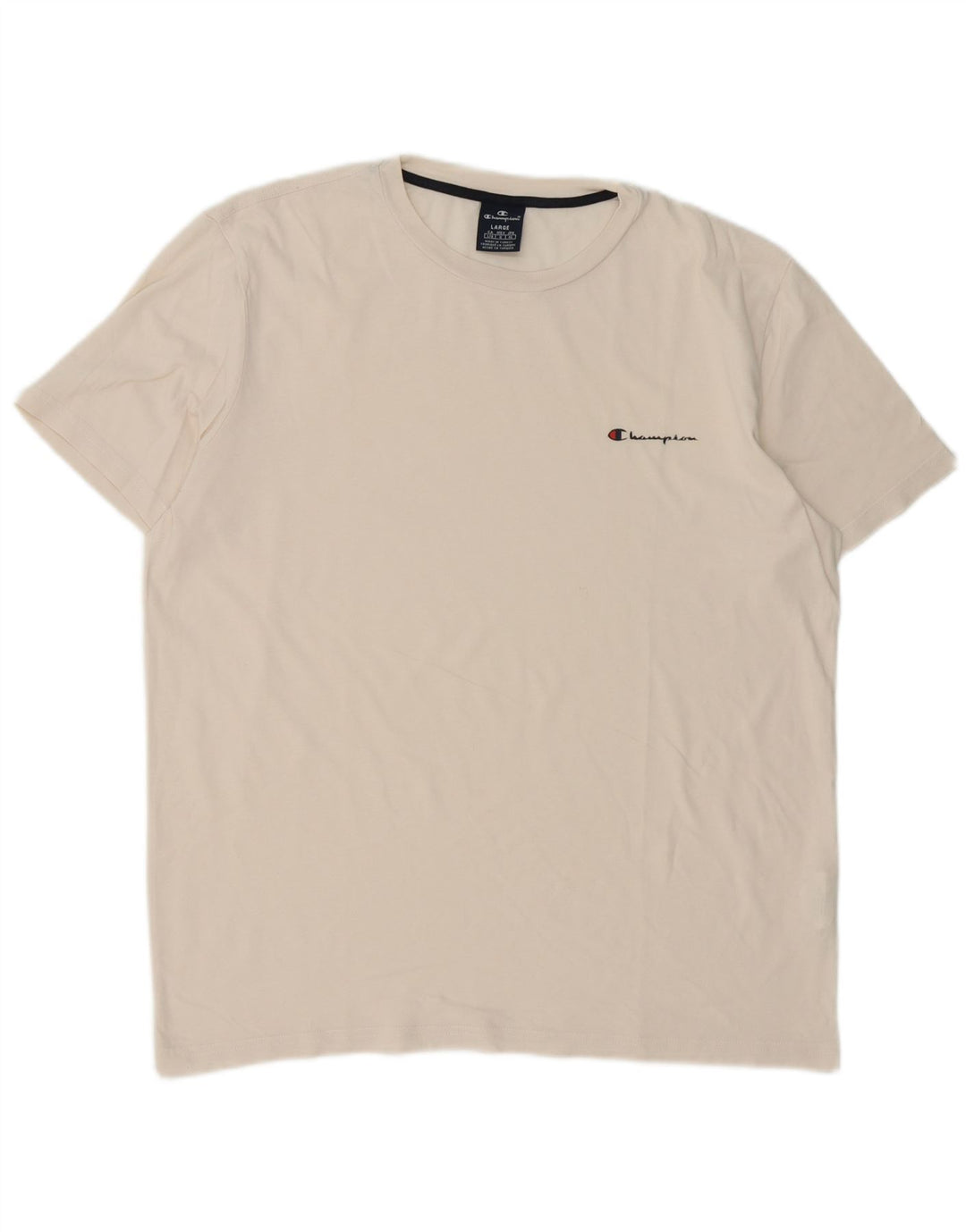 Champion Herren T-Shirt Top Large Weiß Baumwolle