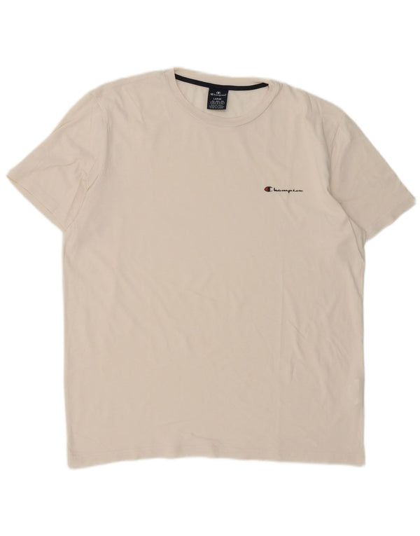 Champion Herren T-Shirt Top Large Weiß Baumwolle