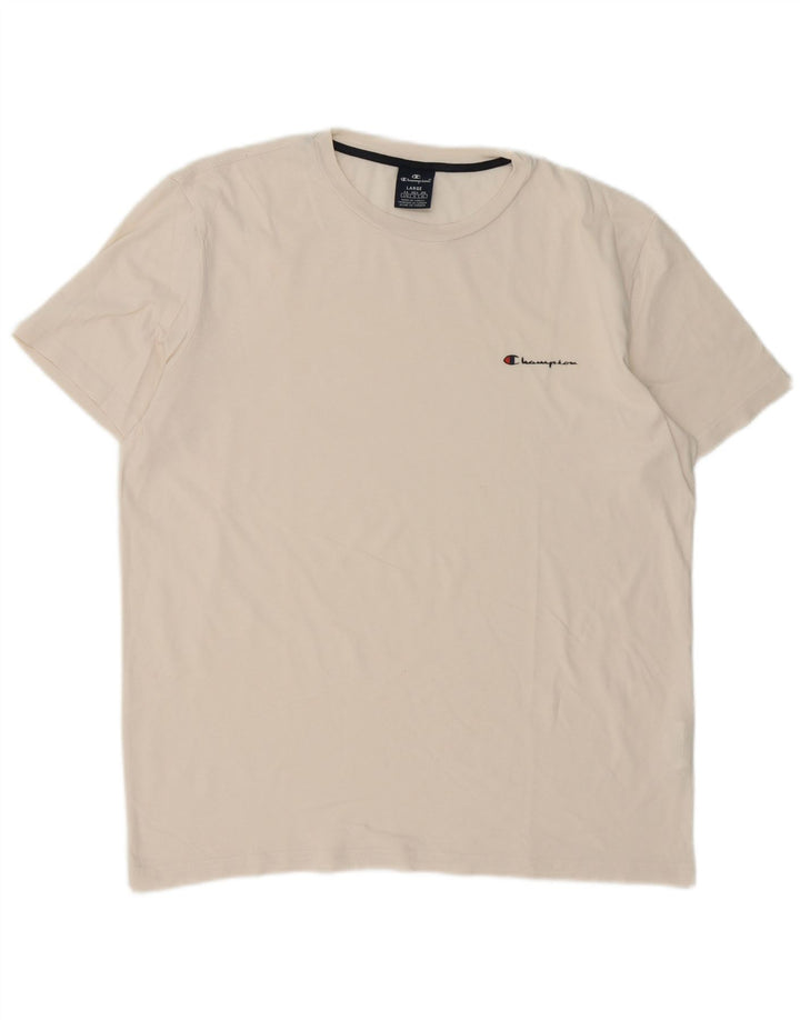 Champion Herren T-Shirt Top Large Weiß Baumwolle