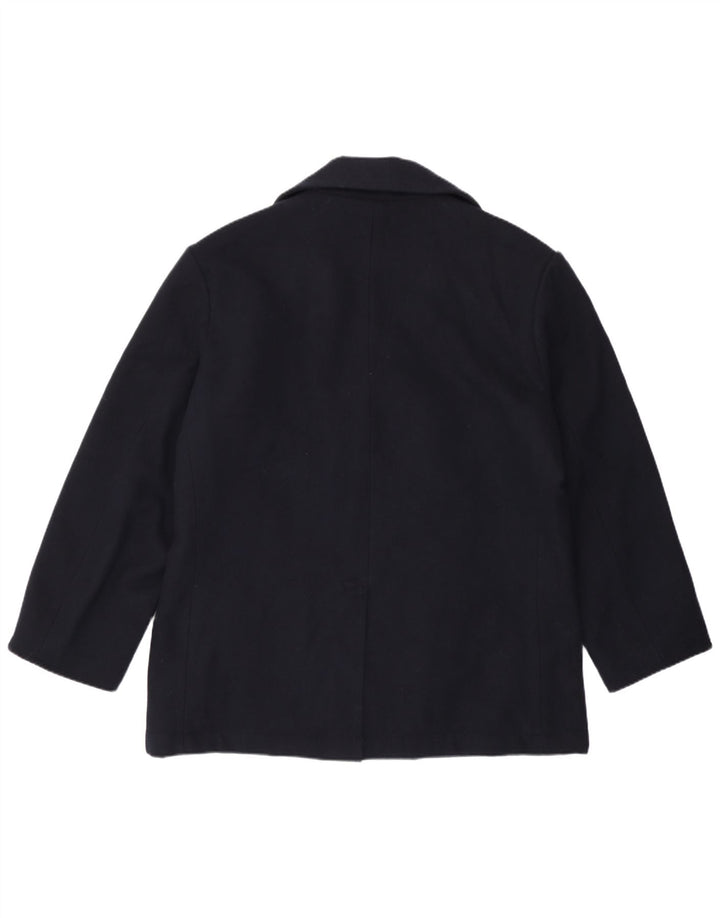 Vintage Herren Pea Coat UK 42 XL Marineblaue Wolle