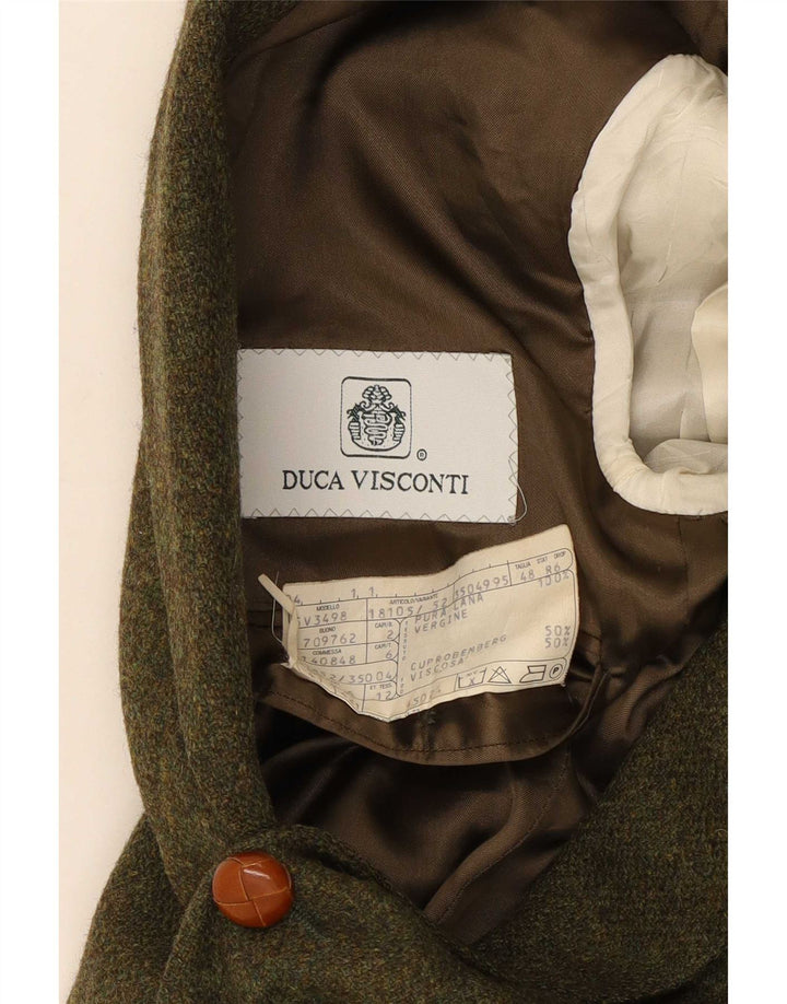 Duca Visconti Mens 3 Button Blazer Jacket IT 48 Medium Khaki Wool