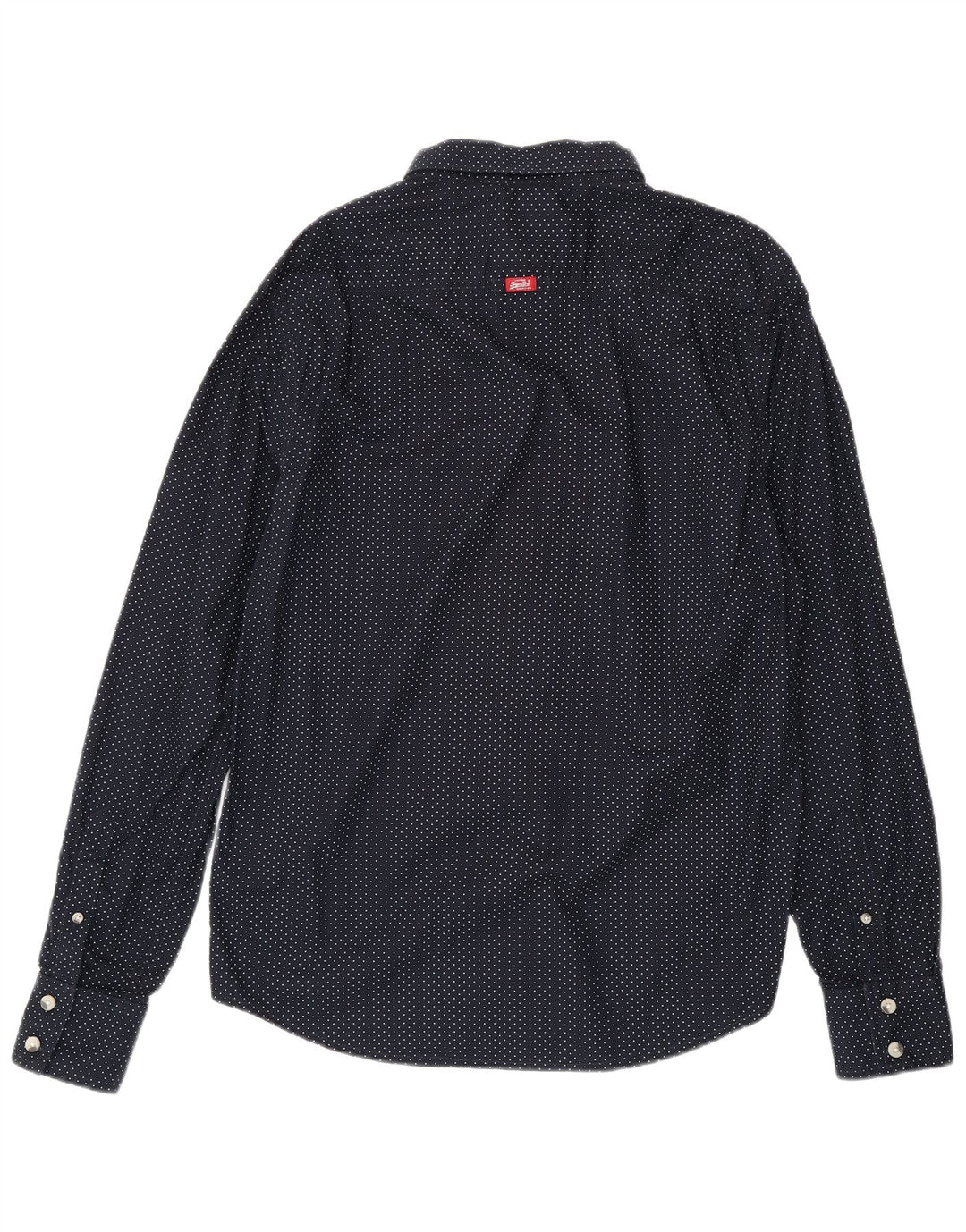 Superdry Herren-Hemd XL, marineblau, gepunktet, Baumwolle