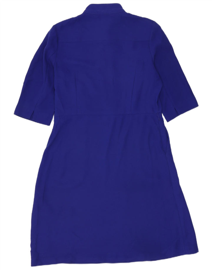 Hobbs Damen A-Linien-Kleid UK 12 Mittelblaues Polyester