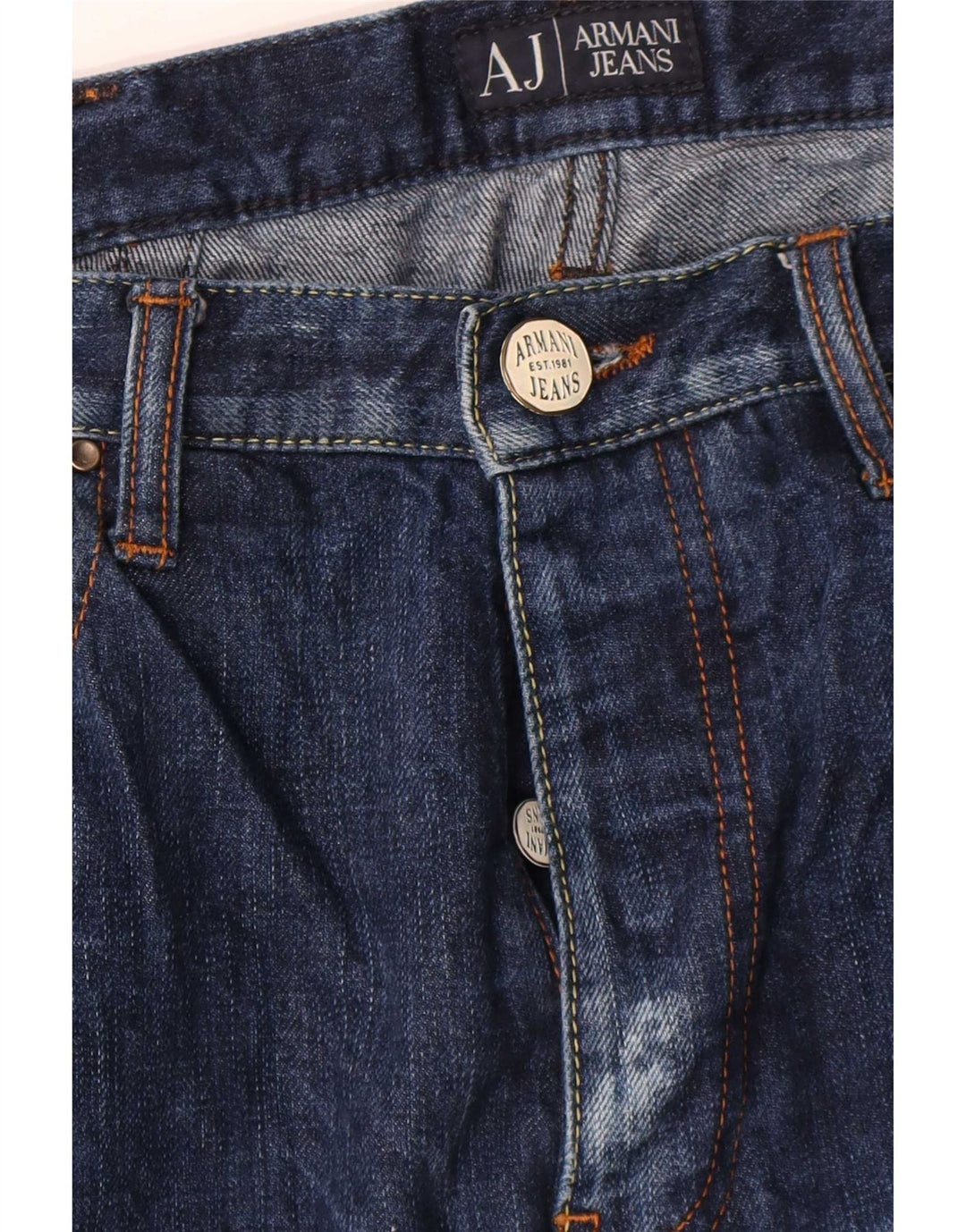 Armani Herren Straight Jeans W32 L35 Marineblau