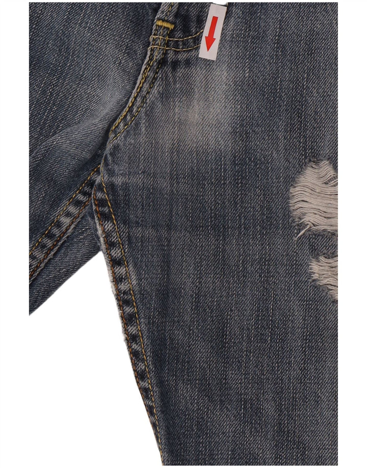 Levi's Herren 501 Distressed Straight Jeans W32 L28 Blaue Baumwolle