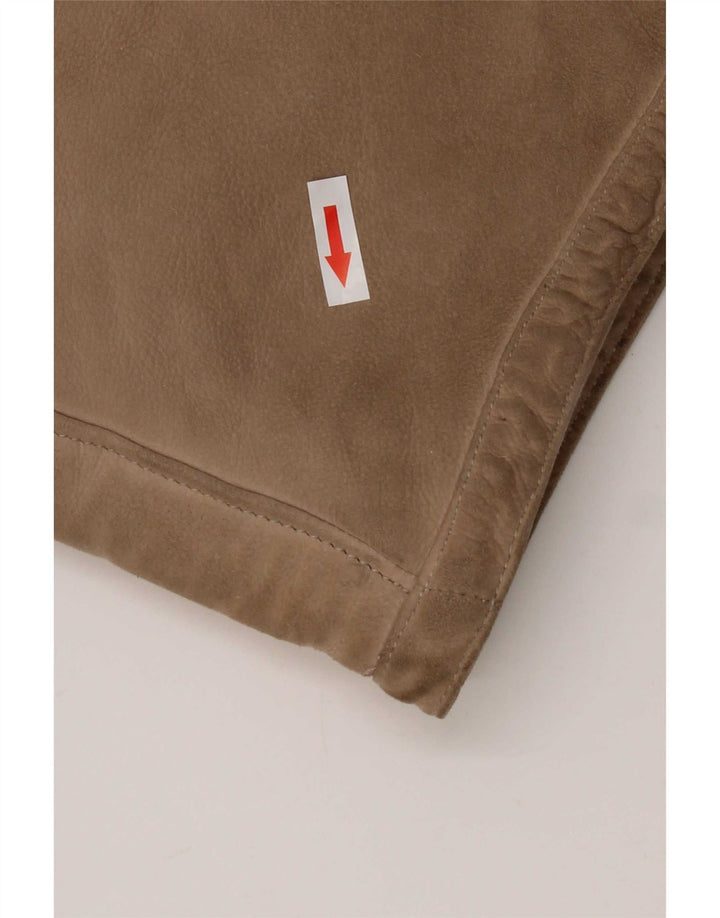 Vintage Damen Shearling-Mantel mit 3/4-Ärmeln, UK 14, Mittelbeige