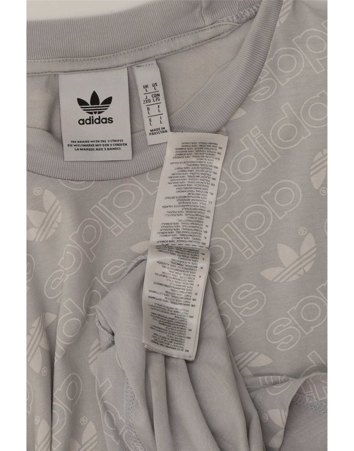 Adidas Herren Grafik T-Shirt Top Große blaue Baumwolle