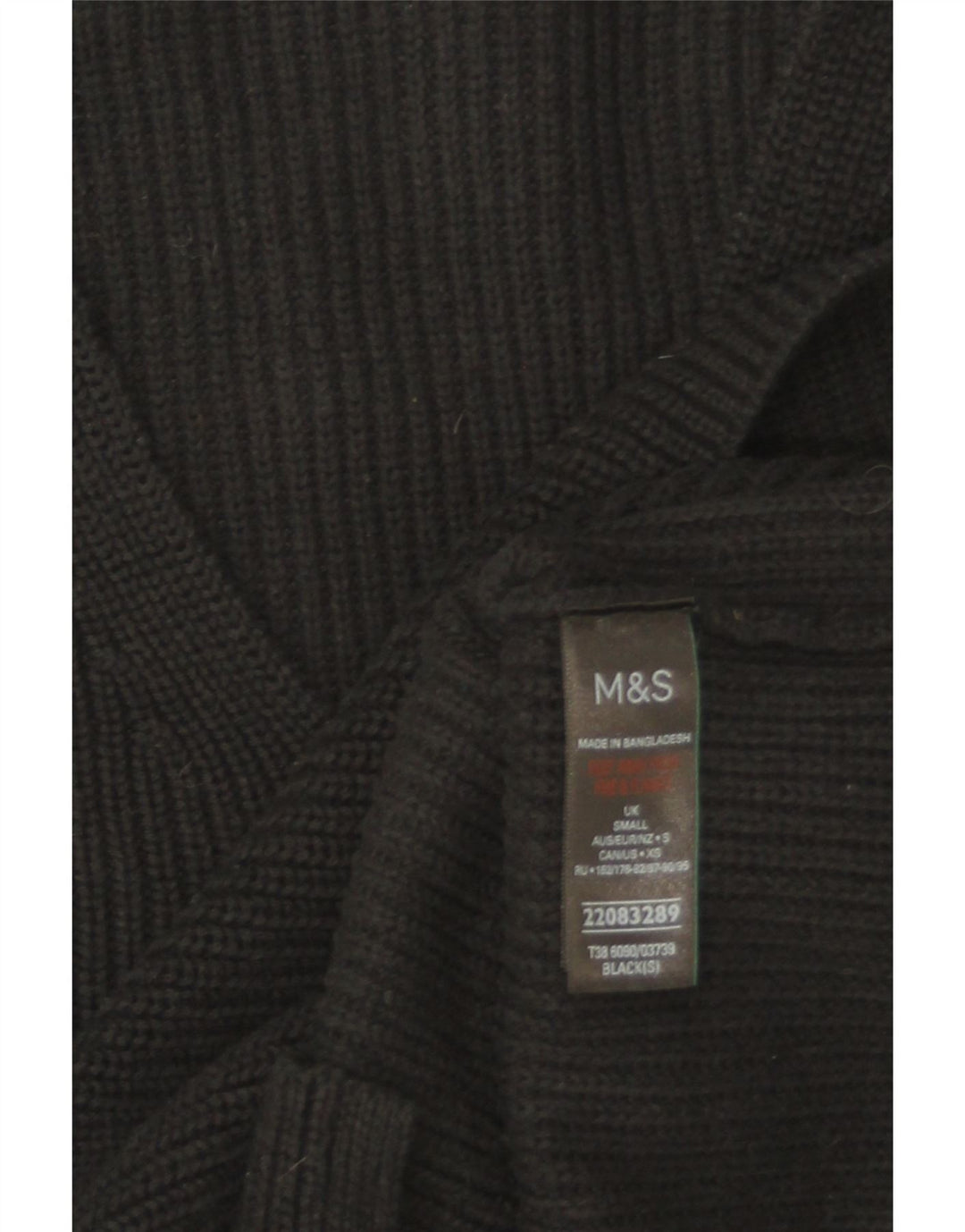 Marks & Spencer Damen-Pullover, übergroß, V-Ausschnitt, Gr. 10, Größe S, Schwarz