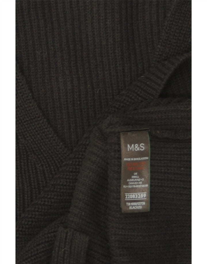 Marks & Spencer Damen-Pullover, übergroß, V-Ausschnitt, Gr. 10, Größe S, Schwarz