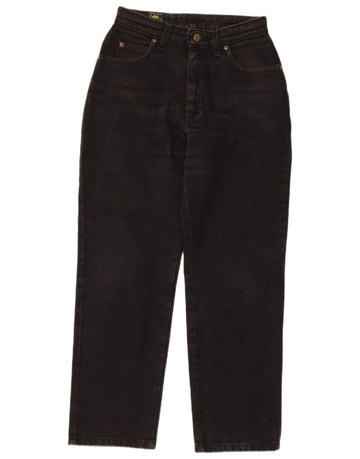 LEE Damen High Waist Tapered Jeans US 12 Large W29 L29 Schwarze Baumwolle