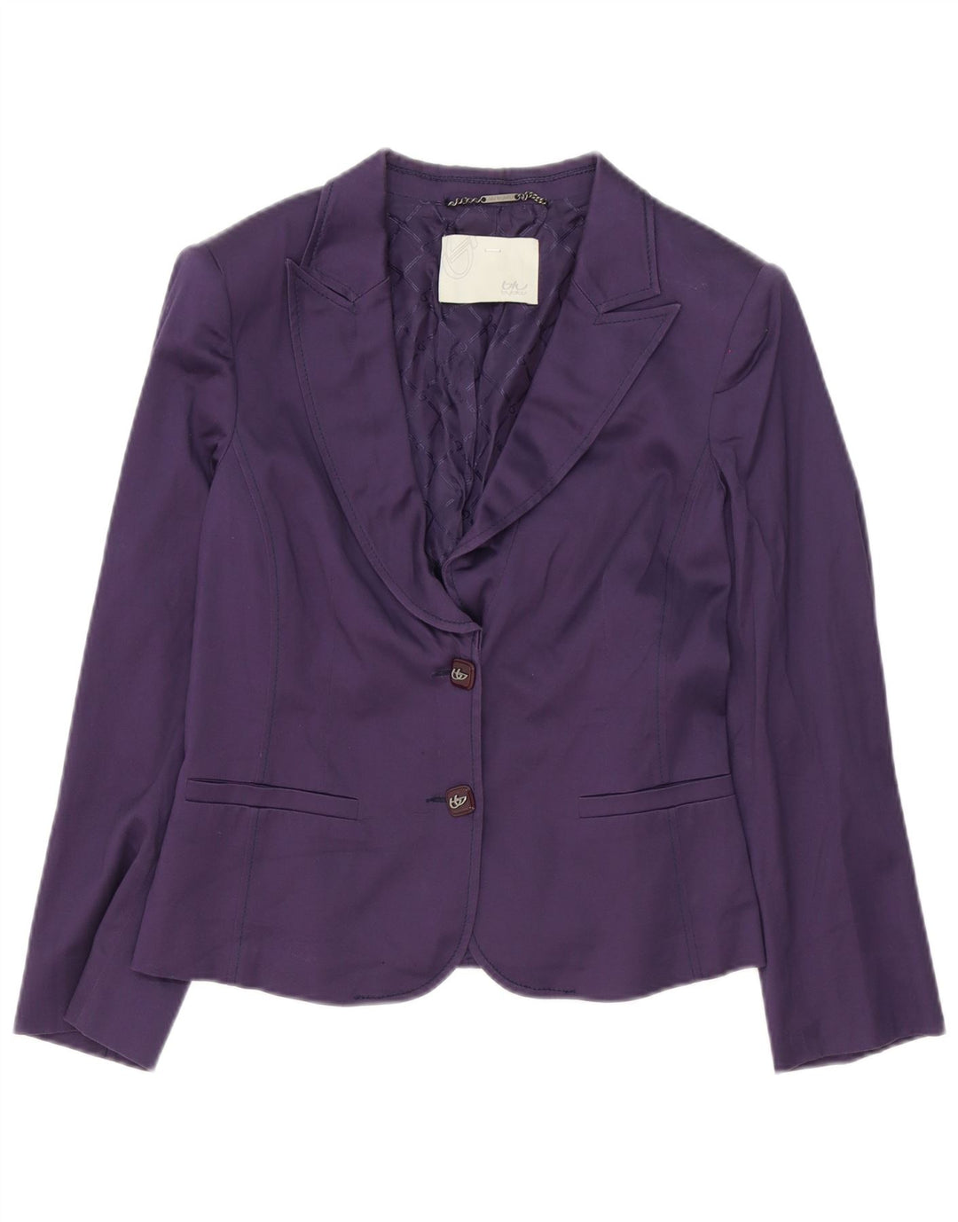 Byblos Damen 2-Knopf-Rock-Set US 12 Large W32 Lila Baumwolle