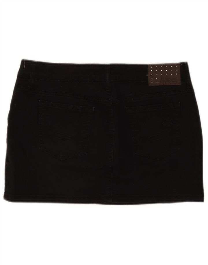 Liu Jo Damen Mini-Jeansrock W28 Mittelschwarze Baumwolle