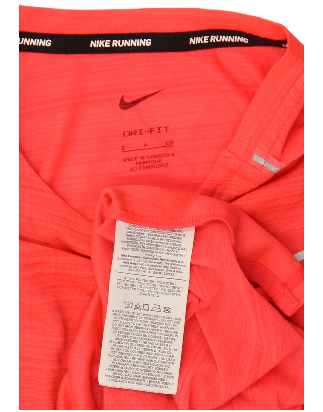 Nike Herren Dri Fit T-Shirt Top, klein, rot gestreift, Polyester