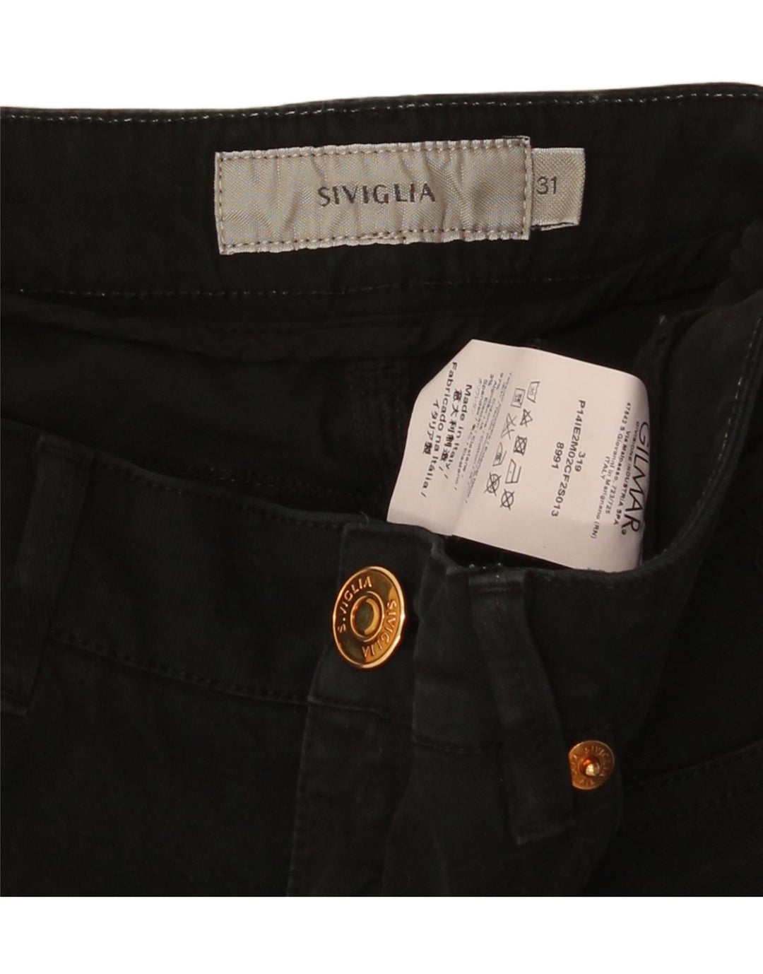 SIVIGLIA Damen Slim Jeans W31 L30 Schwarze Baumwolle