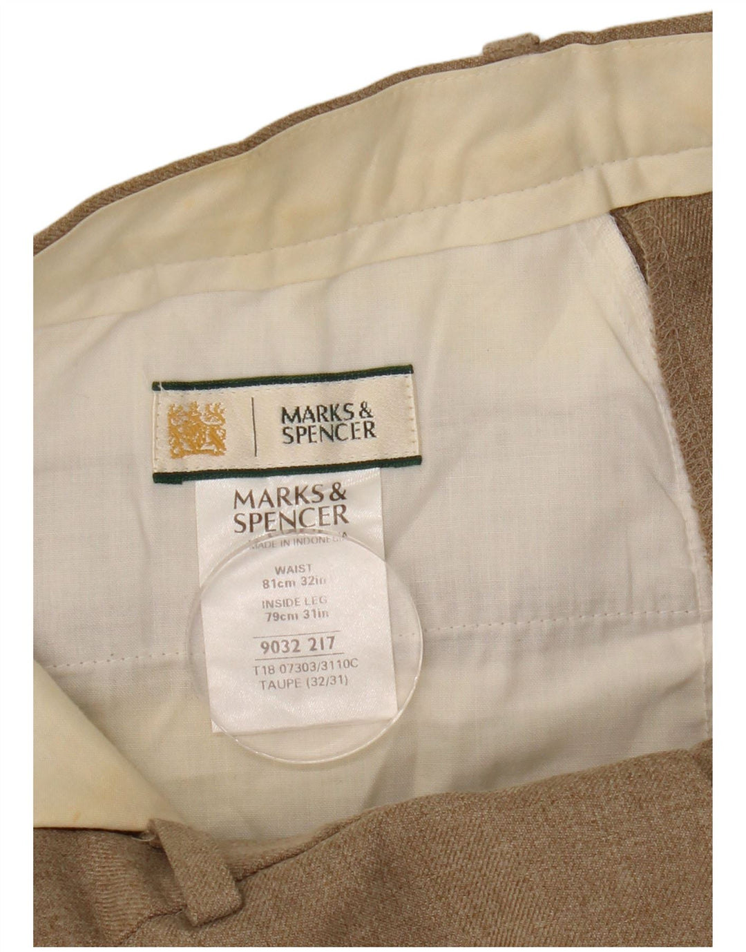 Gerade Herren-Chinohose von Marks & Spencer, W32, L31, Beige, Polyester