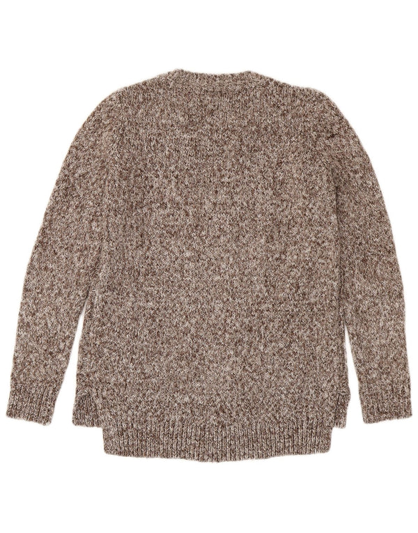 Tommy Hilfiger Damen-Pullover mit Rundhalsausschnitt, Gr. 6, XS, braun meliert