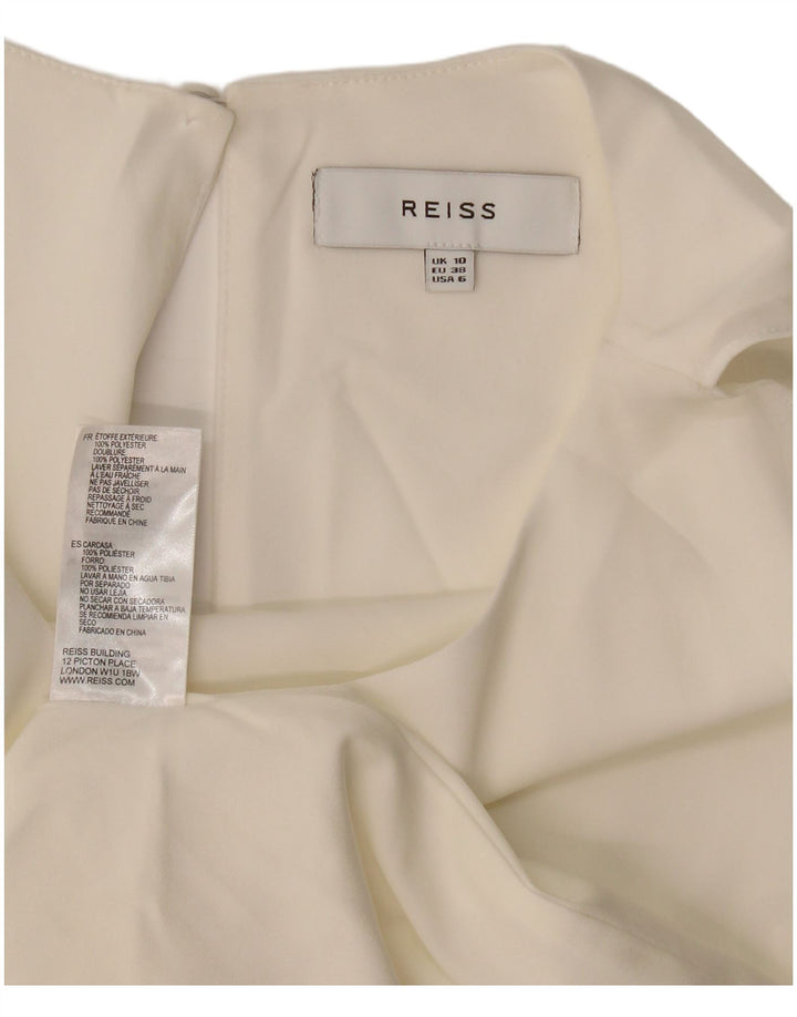 Reiss Damen A-Linien-Kleid UK 10 Small Off White Polyester
