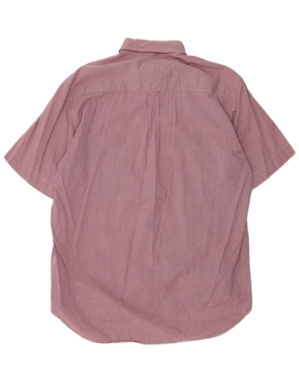 Fila Mens Short Sleeve Shirt Large Red Gingham Cotton