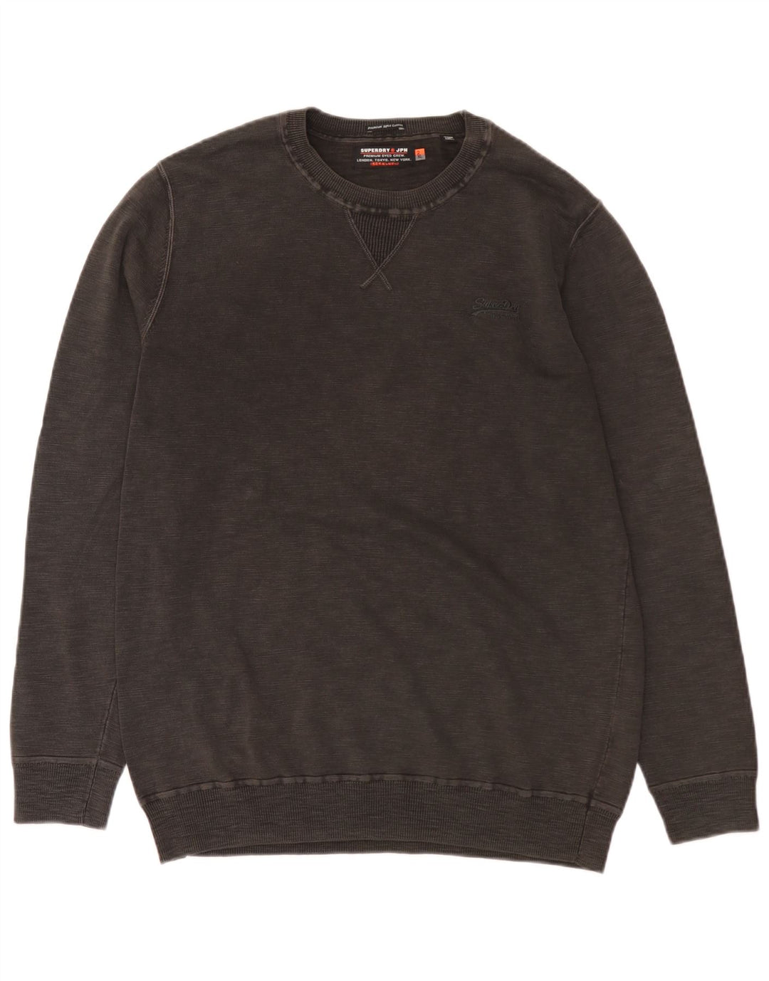 Superdry Herren-Sweatshirt-Pullover 2XL aus grauer Baumwolle