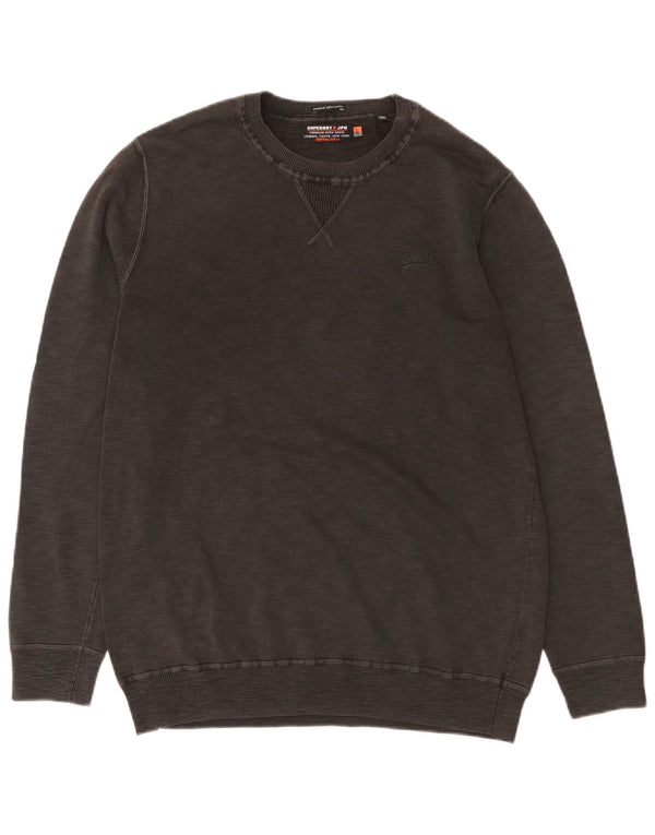 Superdry Herren-Sweatshirt-Pullover 2XL aus grauer Baumwolle