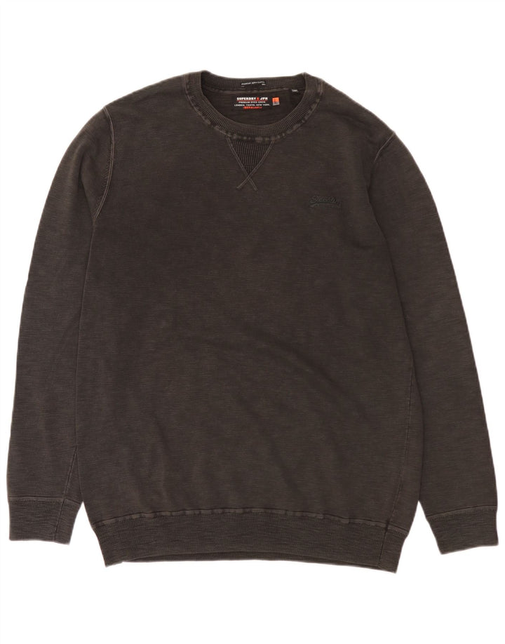 Superdry Herren-Sweatshirt-Pullover 2XL aus grauer Baumwolle