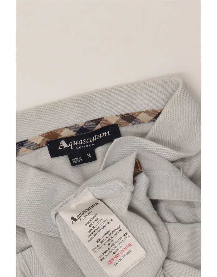 Aquascutum Herren-Poloshirt aus mittelgrauer Baumwolle
